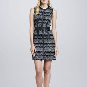 Milly Tweed Leather Sleeveless Dress